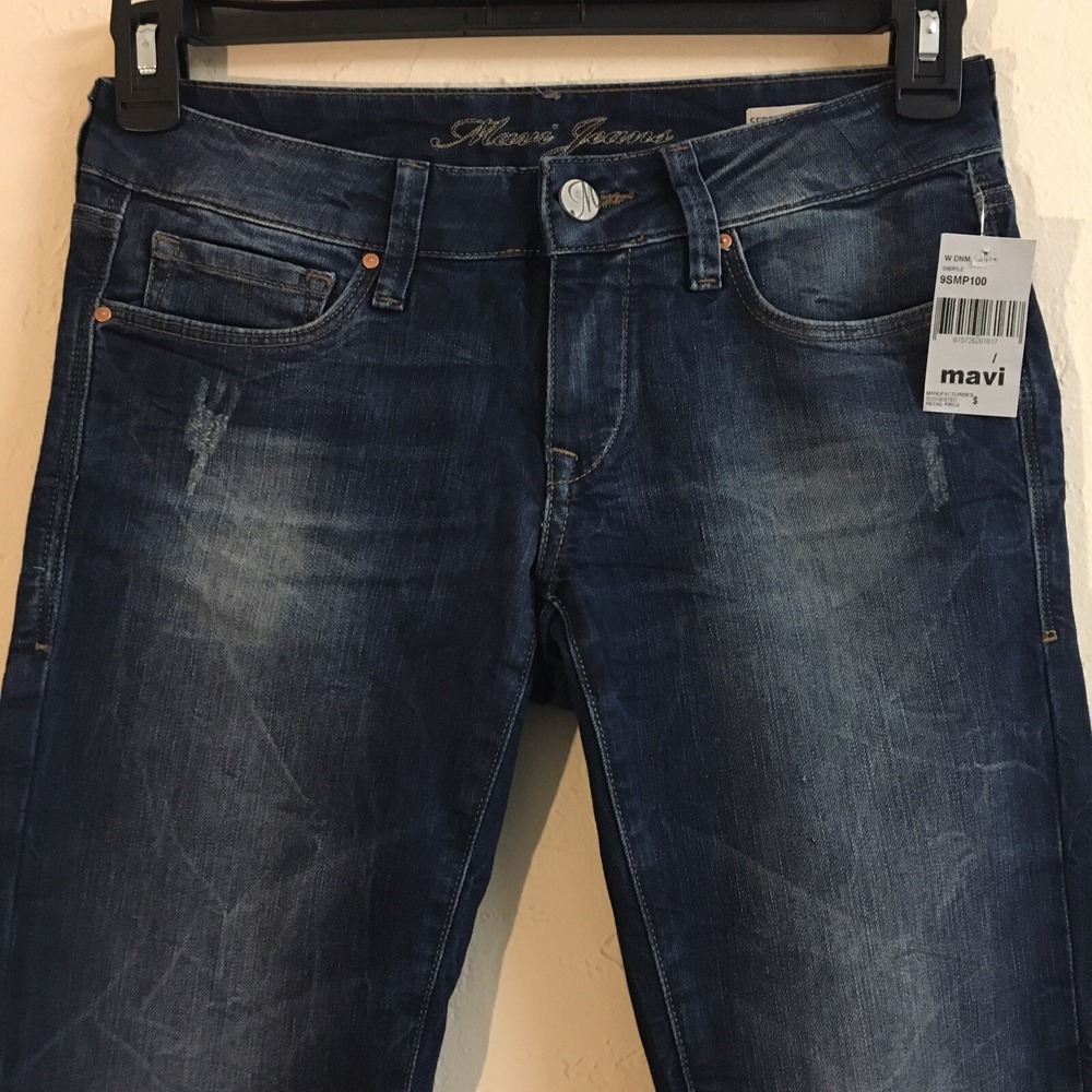 NEW Mavi Jeans 27 Blue Serena Low Rise Super Skinny Faded Denim - Picture 7 of 14